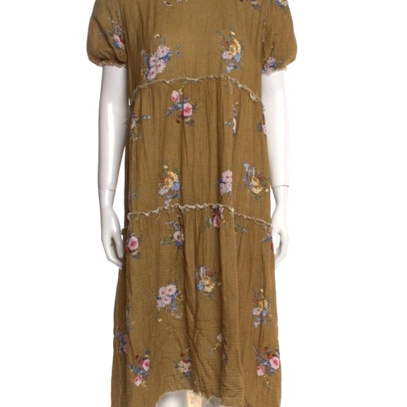 R13 SHREDDED RELAXED MIDI DRESS - FLORAL - Picture 4 of 6